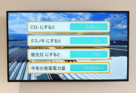 事務所の入り口に設置しているモニター