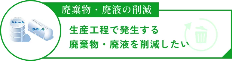廃棄物・廃液の削減　生産工程で発生する廃棄物・廃液を削減したい