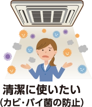 清潔に使いたい(カビ・バイ菌の防止)